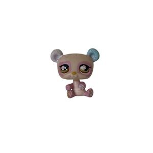Littlest Pet Shop LPS #899 Pink Panda Bear Hasbro Toy Figure Brown Eyes